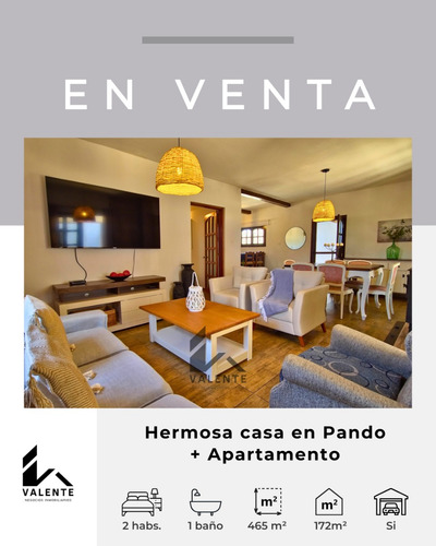Hermosa Casa En Pando En Venta + Apartamento