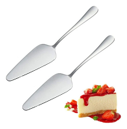 Set 2 Espátula De Acero Inoxidable Para Tartas 22.5x4.5cm Color Plateado
