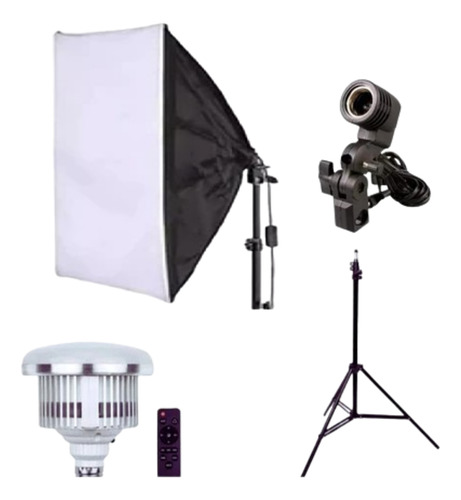 Kit Softbox C/ Lampada, Tripé 2m, Box