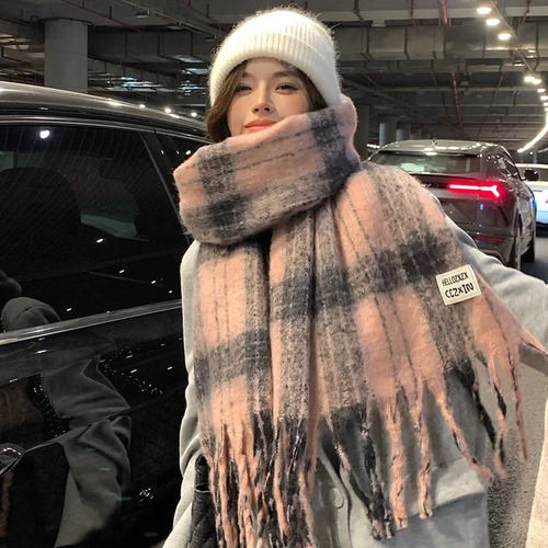 Bufanda A Cuadros Para Invierno, Cálida Para Cuello