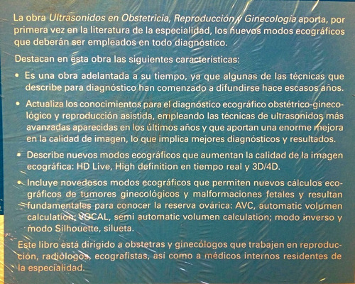 Ultrasonidos En Obstetricia, Reproducción Y Ginecología (Usado)