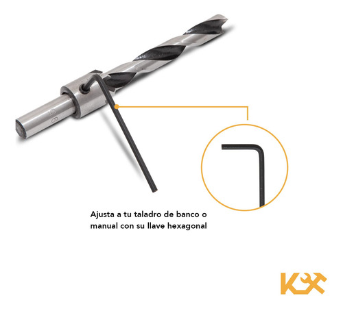 Ruiyue Juego De Brocas Con Avellanador 1/8 A 3/8 Pulgadas