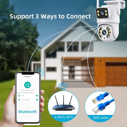 Cámara De Vigilancia Con Wifi, Lente Dual,8mp,ip