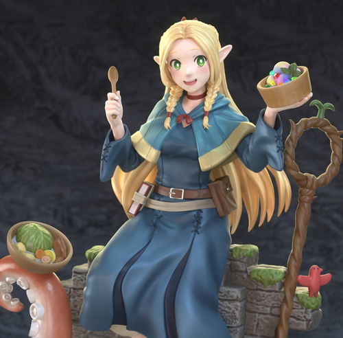 Marcille Donato Dungeon Meshi Anime Elfa Figura Resina 24cm