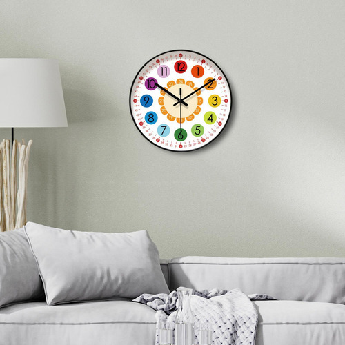 . Reloj Pared Para Niños Reloj Aprendizaje Único Para