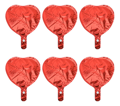 50 Globos Rojos En Forma De Corazón, Película De Aluminio De