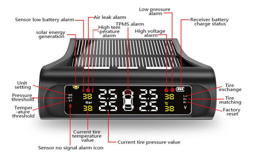 Sistema De Control De De Neumáticos De Coche Solar Sensor