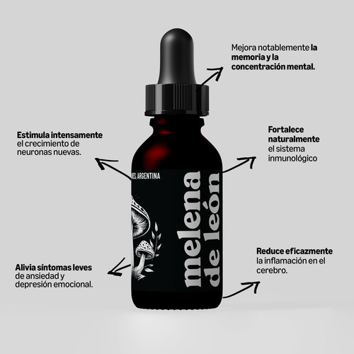 Pack X2 Doble Extracto 30ml Reishi Melena Leon Hongos Adapto Sin Sabor