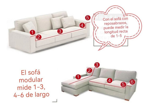 Imagen 3 de 10 de Funda De Sofá Forma De Il Chaise Longue 3 Asientos X Un Par