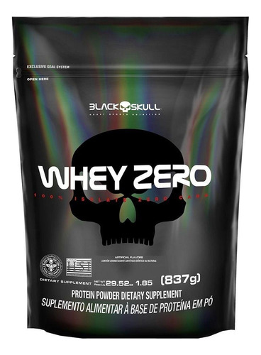 Whey Zero Refil (837g) - Sabor: Chocolate.