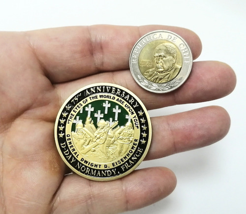 Moneda Militar, Conmemorativa Día D 6 Junio 1944, Dorada