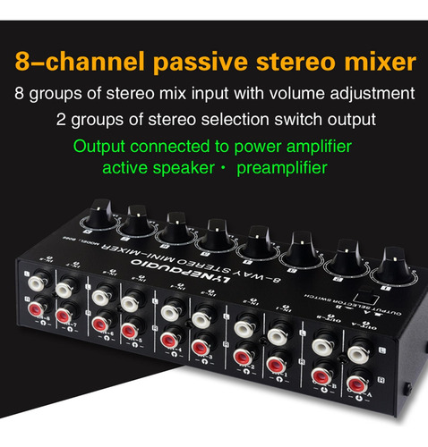 Conmutador Av De 8 En 2 Salidas, Conmutador Rca, Altavoz