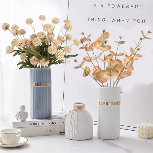 Ramo De 8 Tallos De Flores De Kiku Falsas Con 3 Tallos De Eu