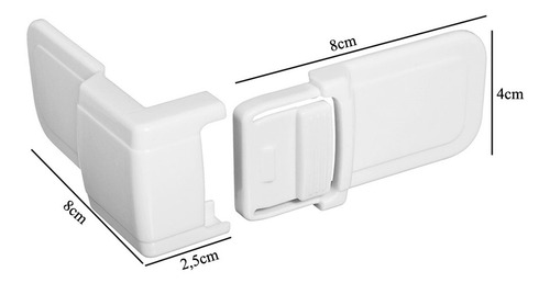 Imagem 4 de 4 de Kit 2 Travas De Canto Ordene Joy Portas Gavetas Armários Proteção Bebê Segurança Protetor Multiuso Or90200 C/ Notafiscal