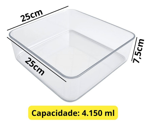 2 Caixa Quadrada Acrílica 25x25 Com Tampa