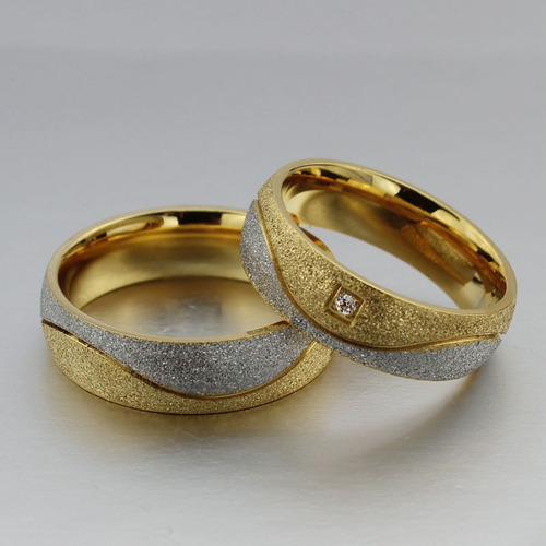 Anillo Elegante De Acero Para Bodas- Compromisos.