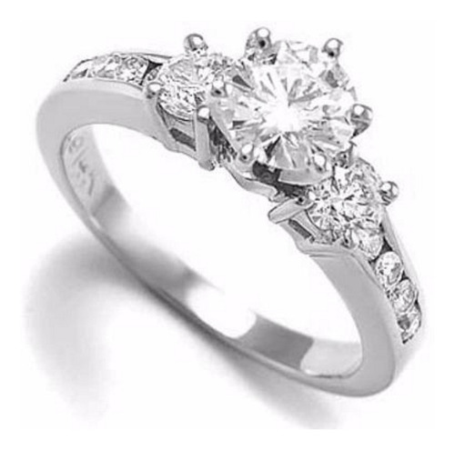 Anillo Compromiso Plata Baño De Oro De 24k Precio Rebajado
