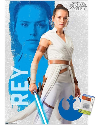 Star Wars: The Rise Of Skywalker - Rey Wall Poster With Push