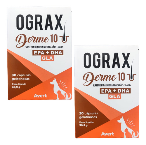 Ograx Derme 10 Suplemento Alimentar C/ 60 Caps Cães E Gatos