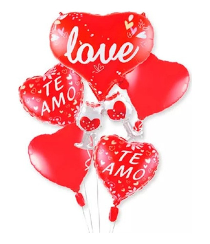 Set De Globos Metálicos Corazones 60 Piezas