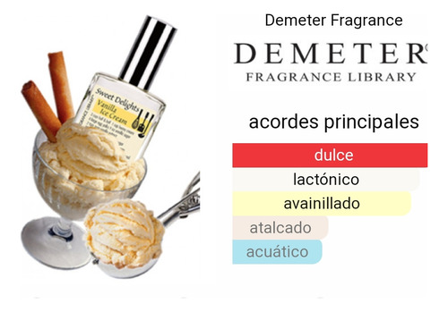 Perfume Demeter Vanilla Ice Cream Helado Vainilla Fragancia