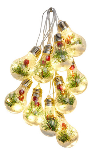 Cadena De Bolas Navideñas Transparente Con Luz Nocturna Led