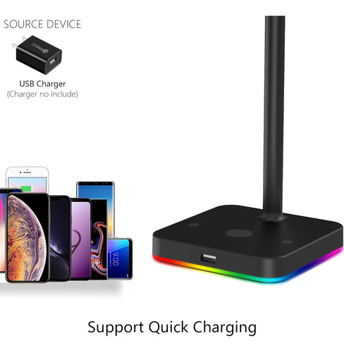 Soporte De Auriculares Rgb Con Usb Hub Soporte De Auricul...