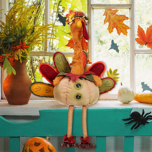 Muñeca De Pavo De Acción De Gracias Con Flor De Mesa De Acci
