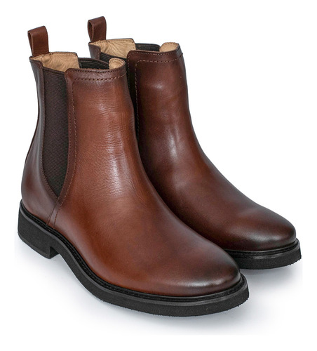 Bota Cuero Mujer Botineta Liviana Zapato Elastico Briganti