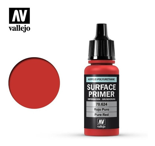 Tinta Surface Primer 70624 Pure Red Vallejo Modelismo