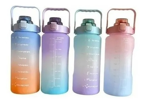 Pack 2 Botellas Agua Motivacionales De 2 Litros Y 900 Ml 