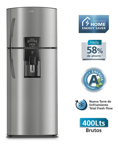 Refrigerador No Frost 400lts Brutos Inox Mabe Rmp410fzuu