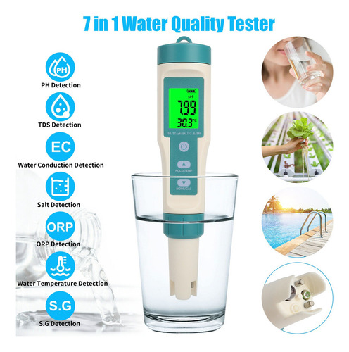 7 Em 1 Medidor De Ph/ec/tds/orp/sg/salinidade/temperatura