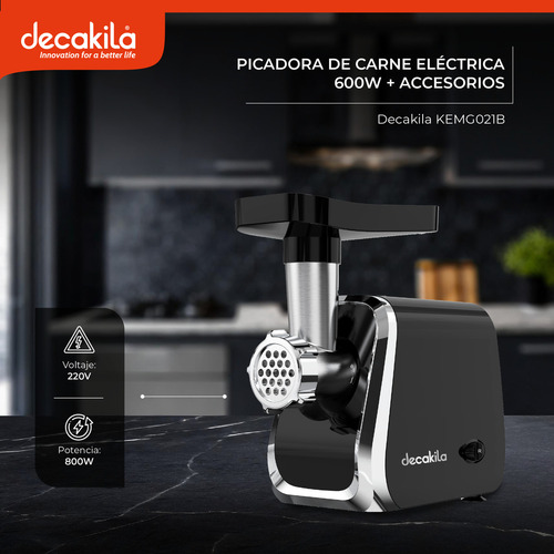 Picadora De Carne Electrica 600w Decakila Kemg021b Con Accesorios
