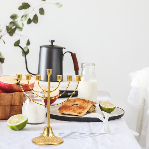 Candelabro Religioso Con 7 Ramas, Decoración Judía