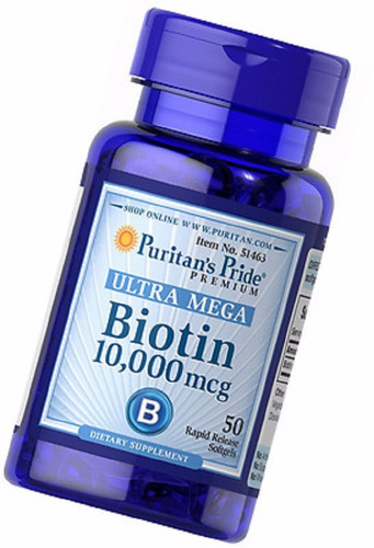 Imagen 1 de 3 de Biotin 10,000mcg Puritan's Pride 50 Capsulas