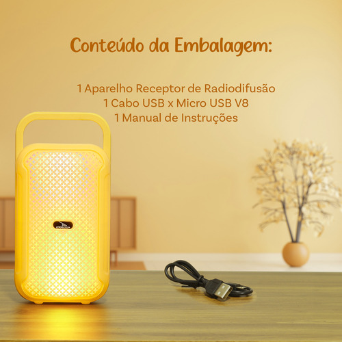 Caixa De Som Portátil Usb Bluetooth Caixinha Com Led Rgb Mp3 Com Microfone Rádio Fm Tws Cartão De Memória Aux