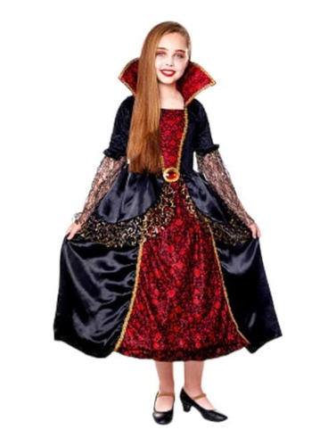 Traje Disfraz Para Niñas Vampiresa Elegante Terrorifico Y Encantador