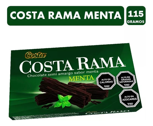 Costa Rama Menta, Chocolate Semi Amargo Sabor Menta (115 Gr)