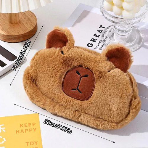 Y Lapicera Bolsa Funda Peluche Capibara Suave Kawaii Escolar