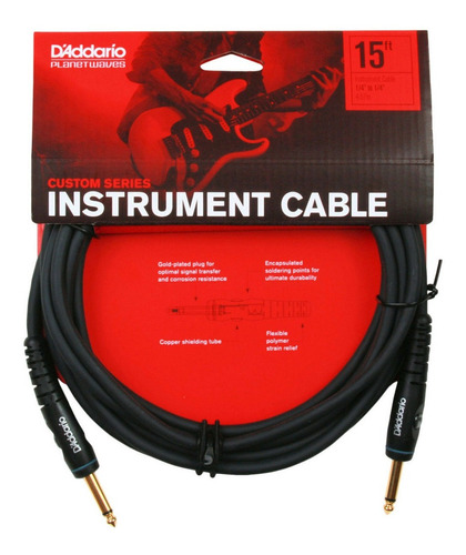 Cable Plug 4 Metros Daddario Custom Serie Guitarra Pw-g-15