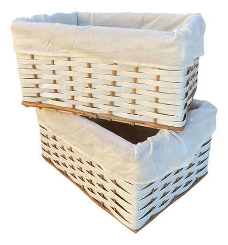 Cajon Canasto Organizador Zuncho 40x30x20 C Funda - Pack X5 Blanco