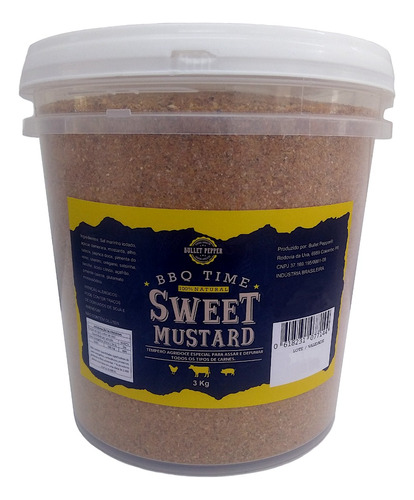 Sal Temperado Dry Rub Sweet Mustard 3kg Bullet Pepper Granel