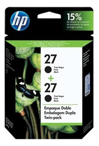 Cartucho Hp 27 X 2u Original Twin Pack C8727a Negro Oferta