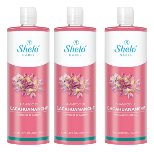 3 Pack Shampoo De Cacahuananche 950ml Shelo