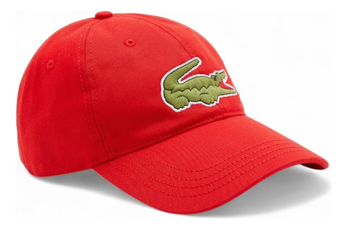 Gorra Ajustable Unisex Lacoste Sarga De Algodón - Original Rojo Ajustable Bordado