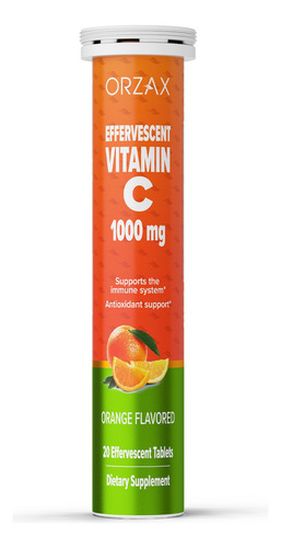 Orzax Vitamina C 1000 Mg Efervescente Sin Azúcar 20 Tabletas