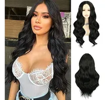 Comprar Long Brown Stripe Wavy Wig, Mujeres Sintéticas Curly Jkrht
