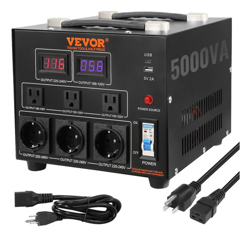 Conversor De Tensão E Transformador Vevor 5000w 110v A 220v