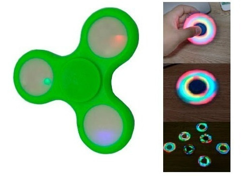Spinner Led Hand Brinquedo Giratorio Rolamento Verde 